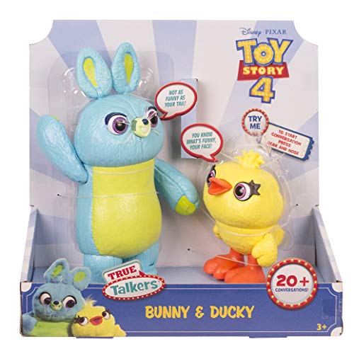 Disney Pixar Toy Story Ducky and Bunny Paquete de 2 en Escala Relativa Inspirada en la película Interactiva, Hablando, para Edades de 4 años en adelante