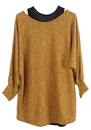 Emma & Giovanni, Jersey, Top para mujer, talla XL, color Ocre