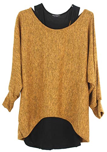 Emma & Giovanni, Jersey, Top para mujer, talla XL, color Ocre