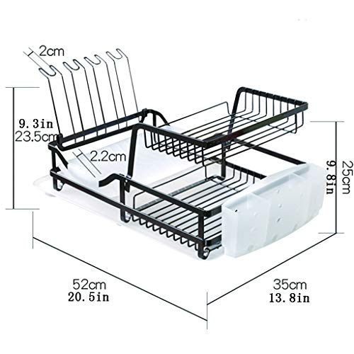 Escurreplatos El secado ESCURREPLATOS utensilios Holder, Anti Rust escurreplatos for encimera de la cocina plato platos del estante de la tienda Copas Frutas 20,5 * 13,8 * 9,3 pulgadas Escurridor de P