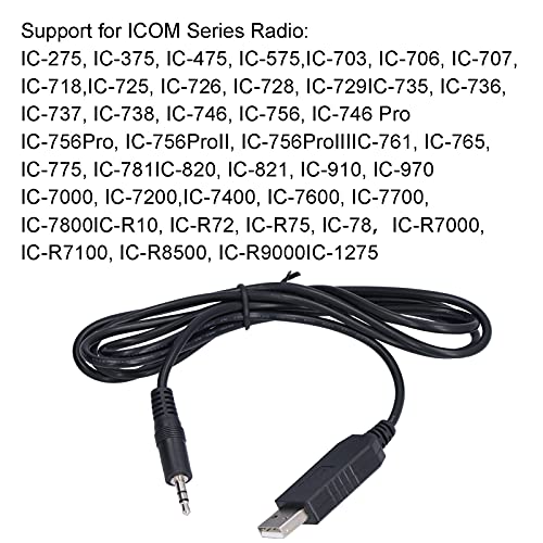 Eujgoov Cable USB CI-V Serie ICOM Cable CI-V Cable CI-V CAT Cable de Control Cable de Radio de Onda Corta