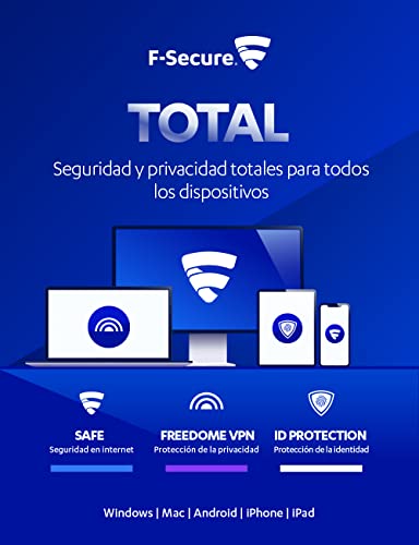 F-Secure TOTAL | 5 Dispositivo | 2 Años | PC/Mac/Mobile | Código de activación enviado por email