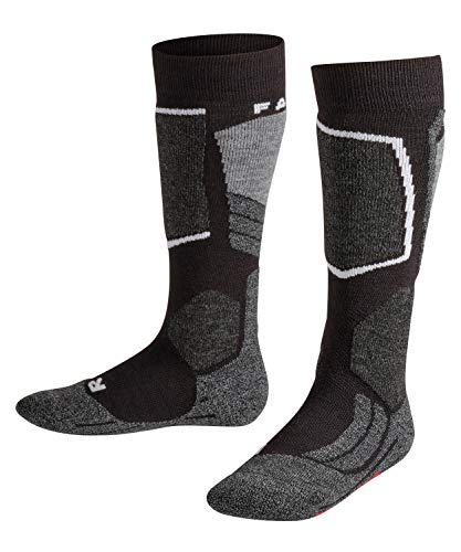 Falke Strümpfe SK2 Calcetines de esquí, Infantil, Negro-Mezcla, 23-26