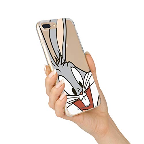 Funda para iPhone 7 - iPhone 8 - iPhone SE 2020 Oficial de Looney Tunes Bugs Bunny Silueta Transparente para Proteger tu móvil. Carcasa con Licencia Oficial de Warner Bros.