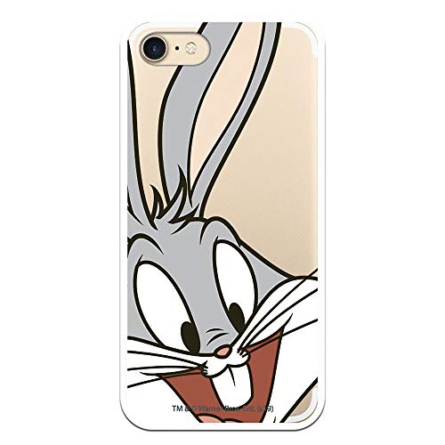 Funda para iPhone 7 - iPhone 8 - iPhone SE 2020 Oficial de Looney Tunes Bugs Bunny Silueta Transparente para Proteger tu móvil. Carcasa con Licencia Oficial de Warner Bros.