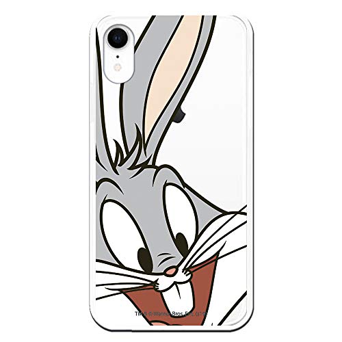 Funda para iPhone XR Oficial de Looney Tunes Bugs Bunny Silueta Transparente para Proteger tu móvil. Carcasa para Apple de Silicona Flexible con Licencia Oficial de Warner Bros.