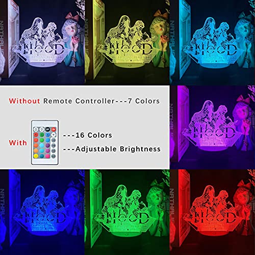 Games Hood Outlaws & Legends 3D LED Night Light Simulation Foto, regalo para niños, control remoto 16 colores, regalo de cumpleaños, lámpara