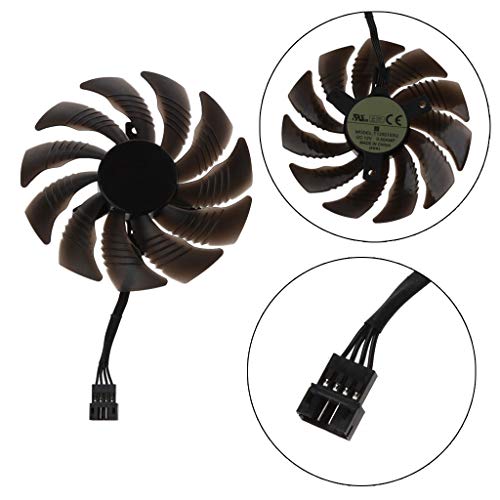 geneic Ventilador de enfriamiento de 88 mm T129215SU de 4 pines para Gigabyte GTX 1050 1060 1070 960 RX 470 480 570 580 ventilador de refrigeración de tarjeta gráfica