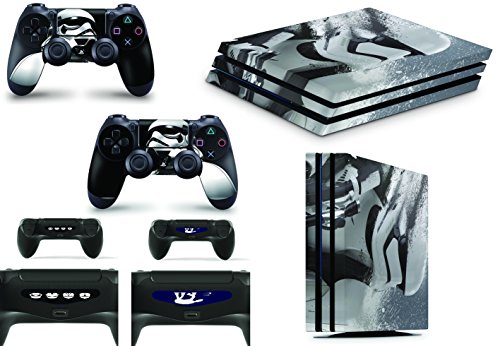 giZmoZ n gadgetZ Skins Adhesivos GNG para Cubierta de Playstation 4 PS4 Pro de Star Wars Battlefront Stormtrooper + 2 Sets de Skins del Controlador