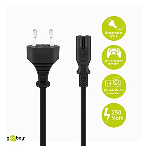 Goobay 51322 - Cable de alimentación 1,8 m, Negro