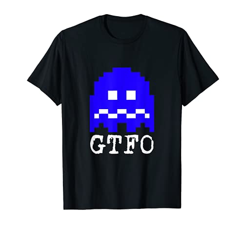 GTFO vintage 8 bits arcade video juego fantasma Camiseta