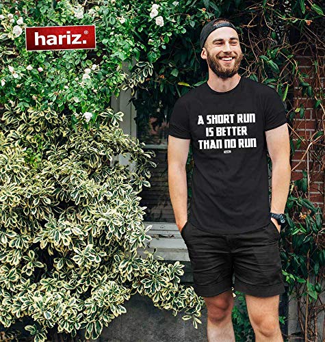 Hariz – Camiseta para hombre, con texto "A Short Run is Better Than No Run Jogging Correr Plus tarjetas de regalo Blanco XXXL