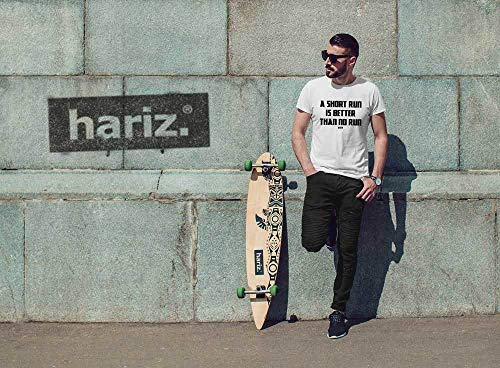 Hariz – Camiseta para hombre, con texto "A Short Run is Better Than No Run Jogging Correr Plus tarjetas de regalo Blanco XXXL