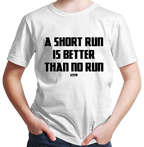 Hariz Camiseta para niño con texto "A Short Run is Better Than No Run Running Joggen Plus tarjetas de regalo Blanco 6 años