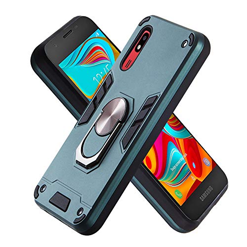 HiCASE Pro Funda para Samsung Galaxy A2 Core, Armor Carcasa con 360 Grados Anillo iman Soporte Hard PC y Silicona TPU Bumper Antigolpes Case