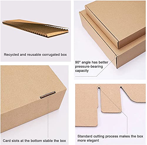 HORLIMER 15,3x10,2x7,6 cm Cajas de Carton con Tapa para Envios de Paquete, 25 Pack, Cajitas de Papel Kraft para Regalo o Embalaje, Marrón