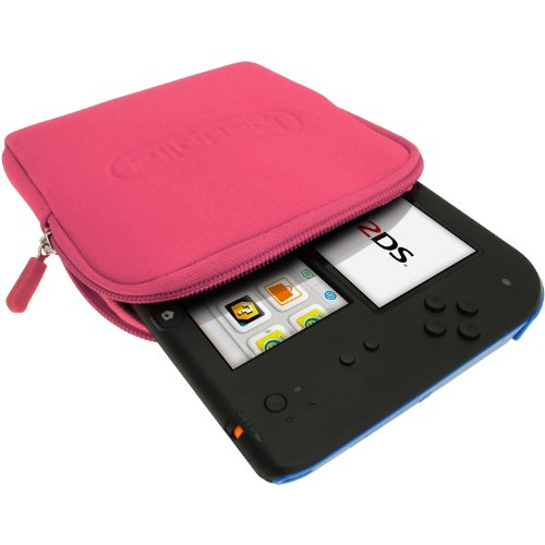 iGadgitz U2709 - Neopreno Funda Carcasa Bolsa del Recorrido Case Cover Compatible con Nintendo 2DS - Rosa