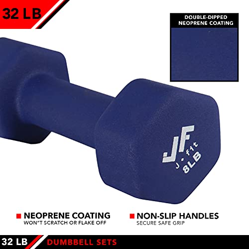 J/ajuste juego de w/Durable accesorio de diseño | de acero | hierro de doble recubrimiento de neopreno entrenamiento pesos non-chip y Flake | pesas conjuntos para gimnasios, Pilates, artes marciales mixtas, formación, escuelas, centros de rehabilitación, 