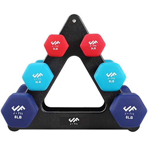 J/ajuste juego de w/Durable accesorio de diseño | de acero | hierro de doble recubrimiento de neopreno entrenamiento pesos non-chip y Flake | pesas conjuntos para gimnasios, Pilates, artes marciales mixtas, formación, escuelas, centros de rehabilitación, 