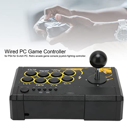 Joystick Fighting Stick, Joystick de Juegos con Cable USB para PS3, para PS4, para PC, Etc, Consola de Juegos Retro Arcade Joystick Controlador de Lucha, Plug and Play