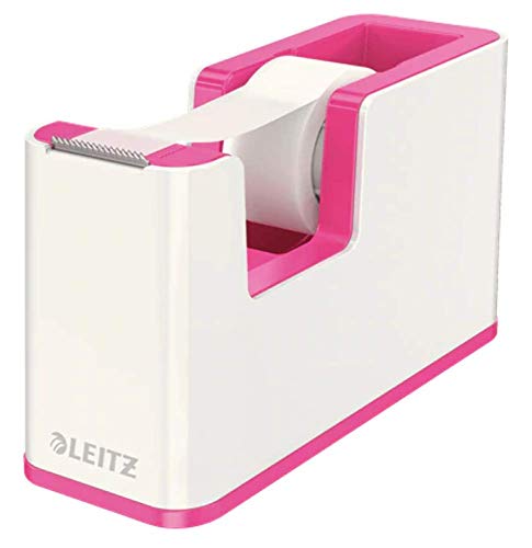 LEITZ 53641023 - Dispensador de cinta adhesiva WOW DUAL color fucsia metalizado/blanco