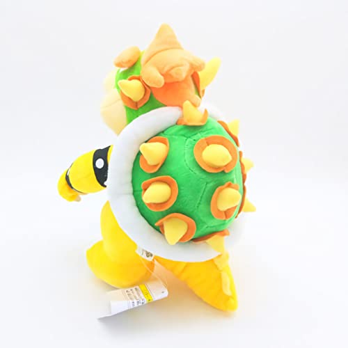 LKUI 25cm Super Mario Bros Bowser King Koopa Yellow Kawaii Peluche Muñecas suaves, regalo de los niños agradable para los niños juguetes de la felpa