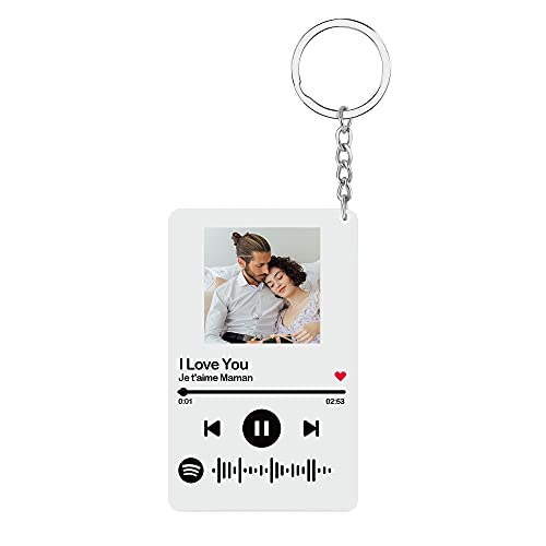 Llavero personalizado con código Spotify con cubierta de álbum grabada con  imagen grabada, placa de acrílico, regalo personalizable