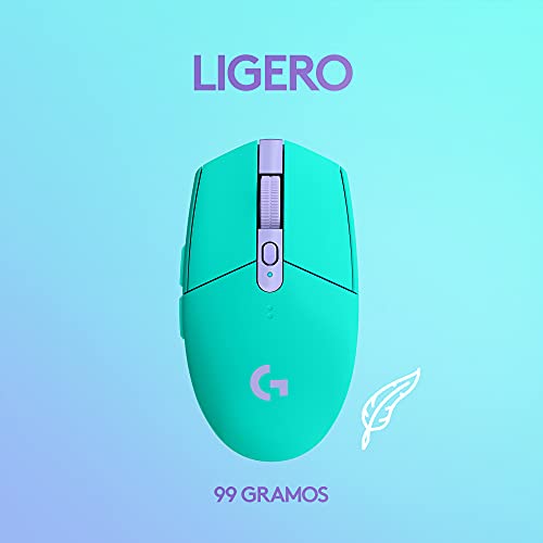 Logitech G305 LIGHTSPEED Ratón Gaming Inalámbrico, Sensor HERO, 12.000 DPI, Ligero, 6 Botones Programables, Batería de 250h, Memoria Integrada, Compatible con PC/Mac - Verde