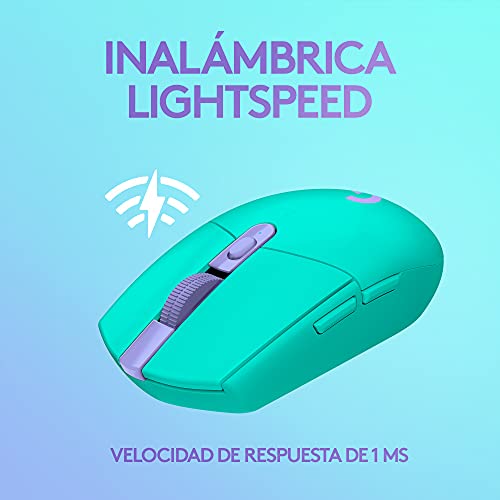 Logitech G305 LIGHTSPEED Ratón Gaming Inalámbrico, Sensor HERO, 12.000 DPI, Ligero, 6 Botones Programables, Batería de 250h, Memoria Integrada, Compatible con PC/Mac - Verde