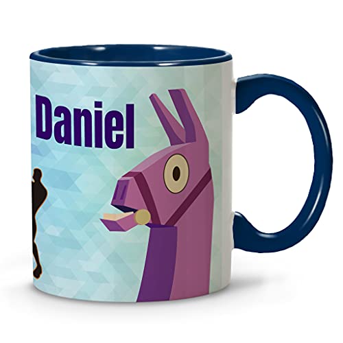 LolaPix Taza Fornite Personalizada. Tazas Personalizadas. Tazas con Frases. Tazas Desayuno Originales. Regalos Personalizados. Tazas asa e Interior Azul Oscuro