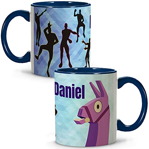 LolaPix Taza Fornite Personalizada. Tazas Personalizadas. Tazas con Frases. Tazas Desayuno Originales. Regalos Personalizados. Tazas asa e Interior Azul Oscuro