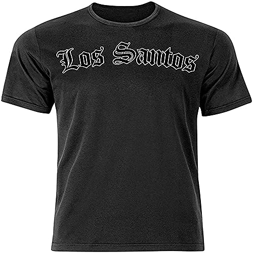 Los Santos Gtav GTA 5 Gaming T-Shirt Graphic tee Printed Shirt Short Sleeve for Mens_536 Black 3XL