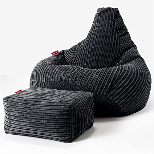 Lounge Pug®, Silla De Juego Puf, Pana Clásica - Negro