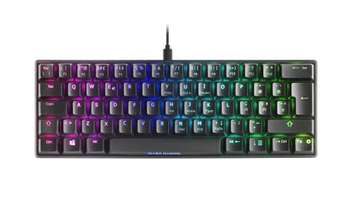 Mars Gaming MKMINIRPT Negro, Teclado Mecánico RGB, Ultra-Compacto, Switch Rojo, PT