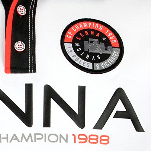 MBA-SPORT Ayrton Senna McLaren - Polo del Campeón del Mundo de 1988, ASV-17-550, Blanco, extra-large