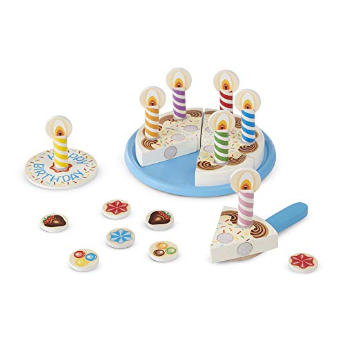 Melissa & Doug- Birthday Party Wooden Play Food Fiesta de Cumpleaños Comida de Juego de Madera, Color Surtido (96042)