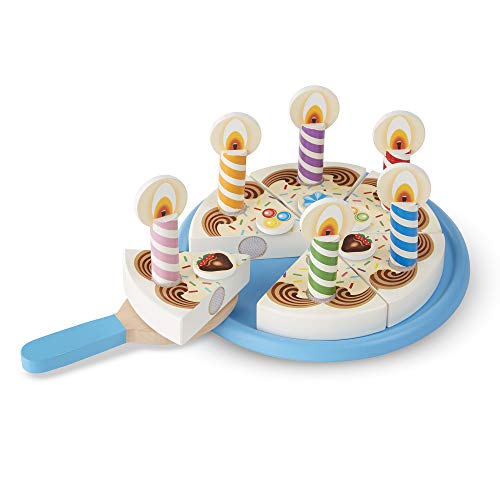 Melissa & Doug- Birthday Party Wooden Play Food Fiesta de Cumpleaños Comida de Juego de Madera, Color Surtido (96042)