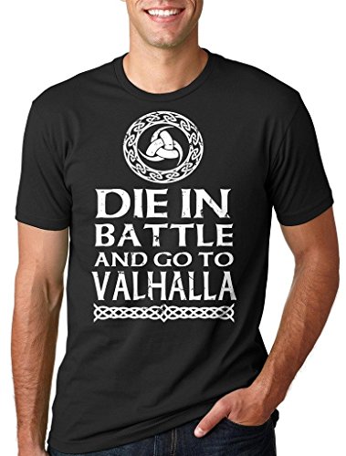 Milky Way Tshirts Die Hombres en Batalla e IR a Valhalla Camisa de la Camiseta de Viking Odin la Camiseta del símbolo XX-Large Negro