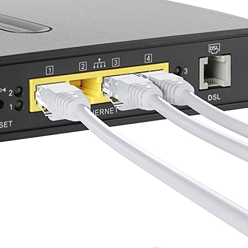 Mr. Tronic 10m Cable de Red Ethernet Trenzado | CAT6, CCA, UTP | Conectores RJ45 | LAN Gigabit de Alta Velocidad | Conexión a Internet | Ideal para PC, Router, Modem, Switch, TV (10 Metros, Blanco)