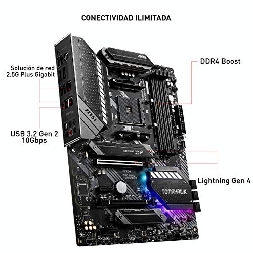 MSI MAG B550 TOMAHAWK - Placa Base Arsenal Gaming (AMD AM4 DDR4 M.2 USB 3.2 Gen 2 HDMI ATX), AMD Ryzen 5000 Series processors