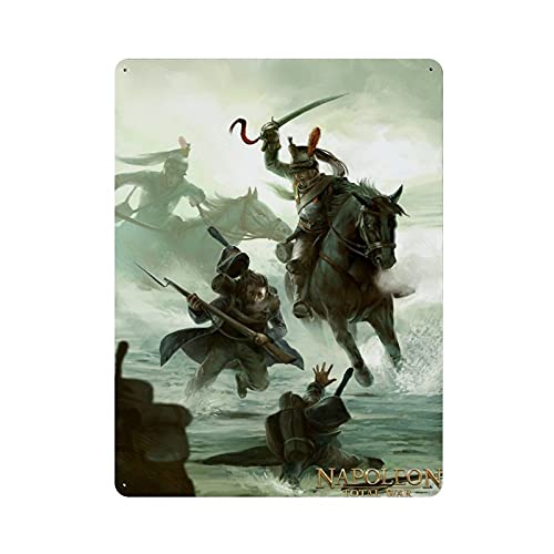 Napoleon Total War Classic - Juego de 3 carteles de metal vintage para decoración de pared (40 x 30 cm)