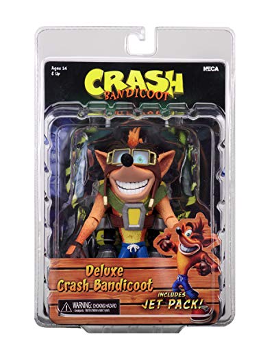 NECA 41053 - Figura de acción Bandicoot Crash con Jetpack Deluxe, Multicolor, 5.5"