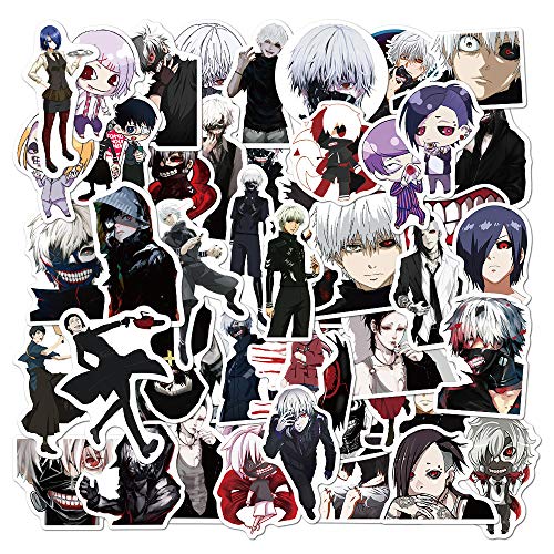 NEULEBEN Tokyo Ghoul - 50 pegatinas de vinilo impermeables con diseño de graffiti para portátil, monopatín, coche, botella de agua, teléfono, impermeable, decoración DIY para adolescentes