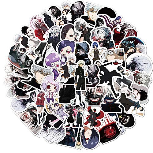 NEULEBEN Tokyo Ghoul - 50 pegatinas de vinilo impermeables con diseño de graffiti para portátil, monopatín, coche, botella de agua, teléfono, impermeable, decoración DIY para adolescentes