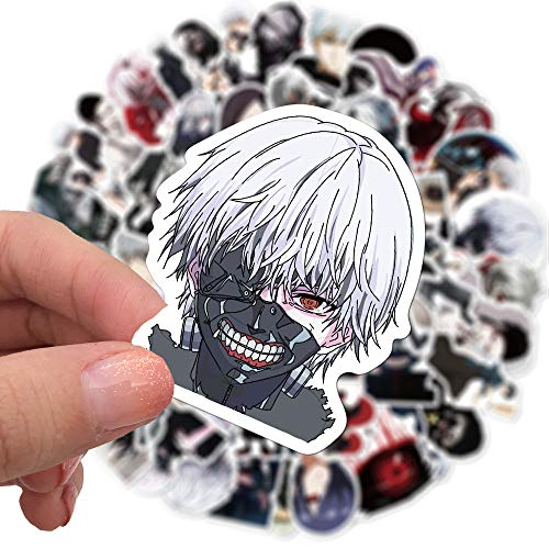 NEULEBEN Tokyo Ghoul - 50 pegatinas de vinilo impermeables con diseño de graffiti para portátil, monopatín, coche, botella de agua, teléfono, impermeable, decoración DIY para adolescentes