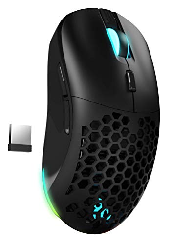 Newskill Arakne Elite Ratón RGB Profesional Gaming Wireless 16.000 dpi- Diseño Ambidiestro, Botones Laterales y Cubierta Superior Modular, Negro