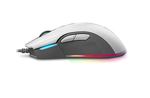 Newskill Eos Ivory Raton Gaming Profesional con Iluminación RGB, 16000 dpi y Sensor Óptico Pixart PMW 3360 - Color Blanco