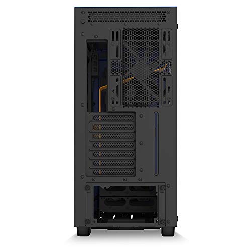 NZXT H700i - Caja PC Gaming de tamaño mediano ATX - Dispositivo inteligente con tecnología CAM - Control de RGB y ventilador - Panel de vidrio templado – Edición Ninja, amarillo/azul