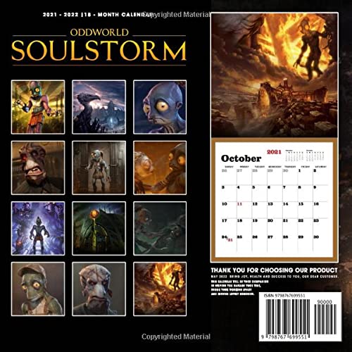 Oddworld Soulstorm Calendar 2022-2023: Oddworld Soulstorm Calendar 2022 - OFFICIAL Games calendar 2022 18 months- Planner Gifts boys girls kids and ... 17''x11''(Kalendar Calendario Calendrier).