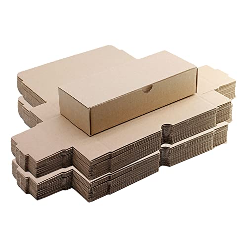 Pack de 50 cajas de cartón pequeñas, para envíos ecommerce automontables paqueteria, almacenaje , packaging, regalos, envio postal, Ideal ecomerce. (200 x 80 x 45 mm. Pack cajas) (Pack 50)